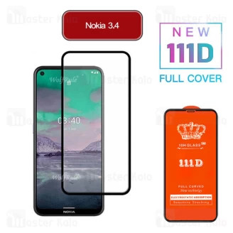 محافظ صفحه شیشه ای تمام صفحه تمام چسب نوکیا Nokia 3.4 111D Glass