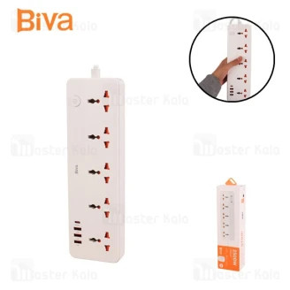 چند راهی برق و شارژر بیوا Biva PS-06 Power Strip دارای 4 پورت