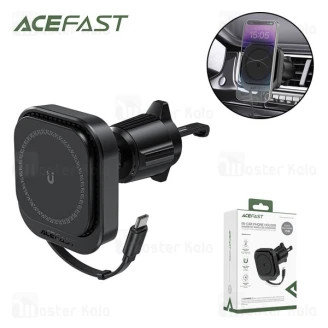 هولدر و شارژر وایرلس دریچه کولری مگ سیف ایس فست ACEFAST D32 توان 15 وات با کابل جمع شونده