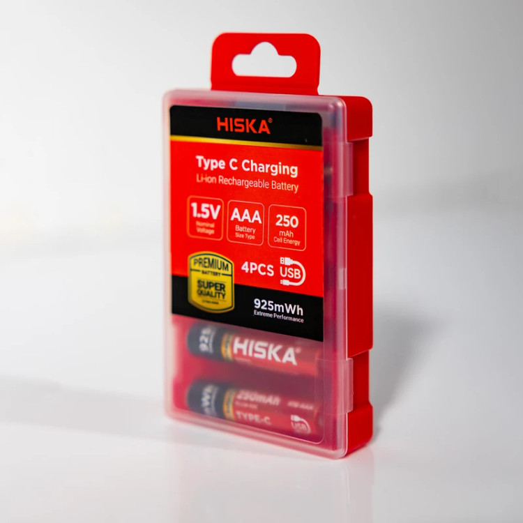 پک 4 تایی باتری نیم قلمی شارژی هیسکا Hiska H16-AAA4