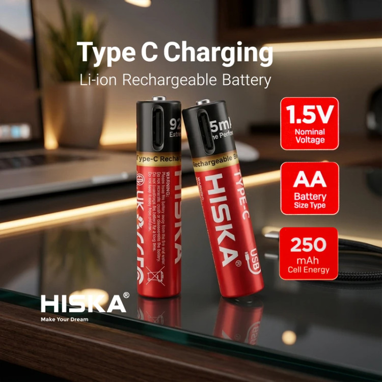 پک 4 تایی باتری نیم قلمی شارژی هیسکا Hiska H16-AAA4