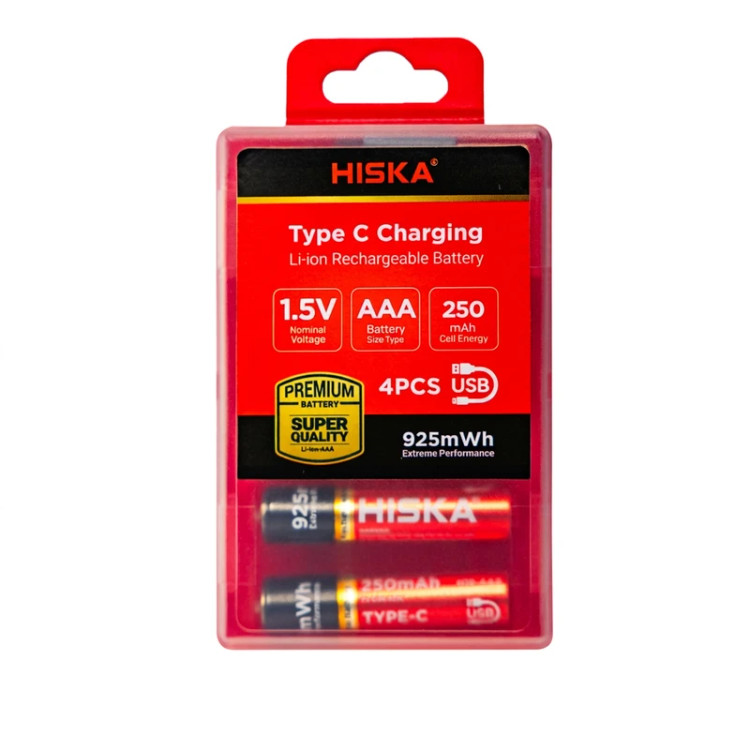 پک 4 تایی باتری نیم قلمی شارژی هیسکا Hiska H16-AAA4