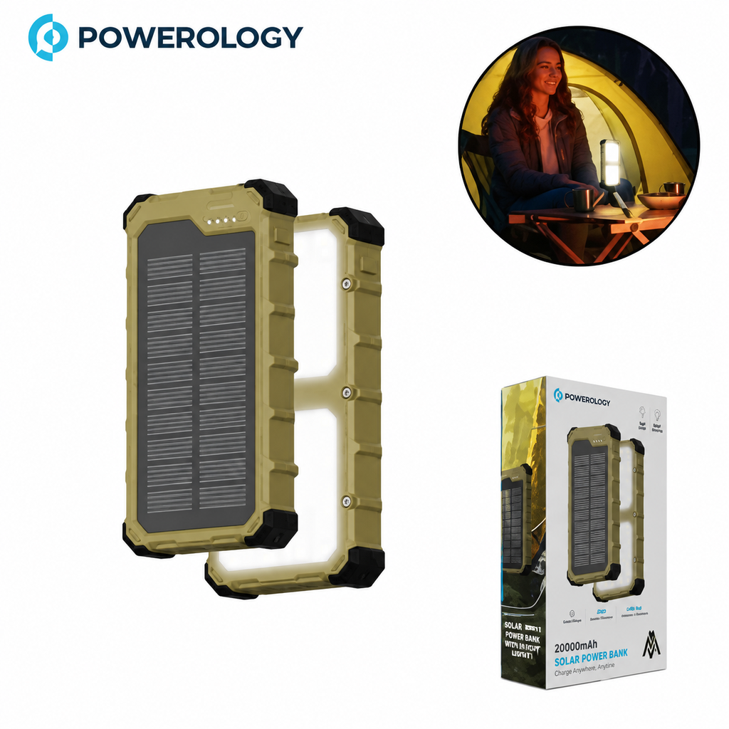 پاوربانک خورشیدی 20000 پاورولوژی Powerology Solara PPBCHA99KH توان 22.5 وات