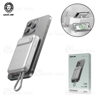 پاوربانک وایرلس 10000 مگ سیف گرین لاین Green Lion DXB MagSafe GNDXBMG10KSL توان 22.5 وات