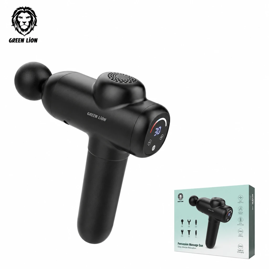 ماساژور تفنگی گرین لاین Green Lion Wave Massage Gun GNWVEMASGUNBK
