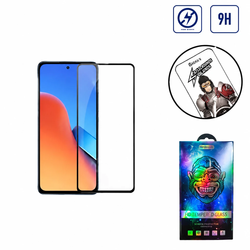 گلس تمام صفحه تمام چسب Xiaomi Redmi 12 / Redmi Note 12R / Poco M6 Pro 5G Gorilla Anti Static Glass