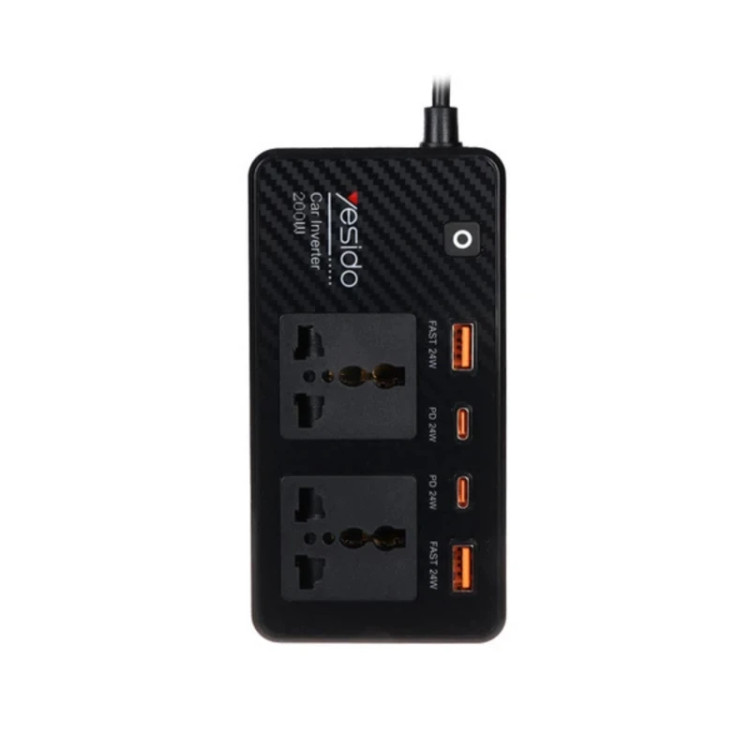 شارژر فندکی و چند راهی برق خودرو یسیدو Yesido VC07 توان 200 وات